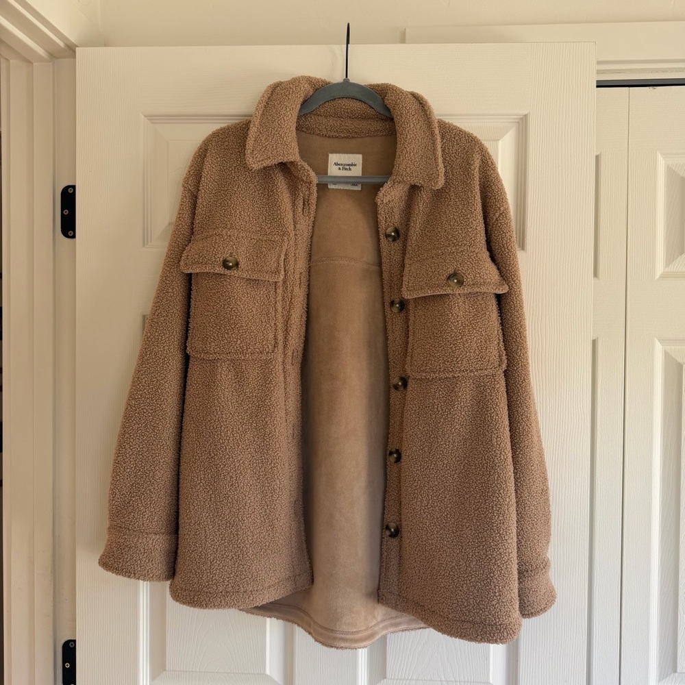 Abercrombie & Fitch Tan Sherpa Jacket
